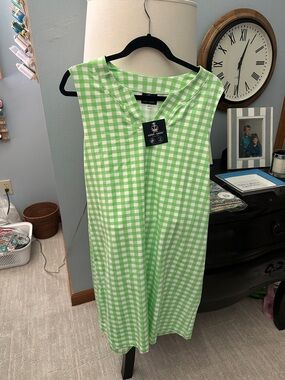 Sleeveless Green Gingham Dress by Sailor-Sailor, size large, new with tags